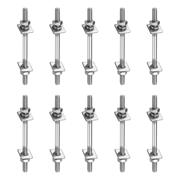 10 Pack M4x70mm 304 Stainless Steel Double End Threaded Stud Screws Set