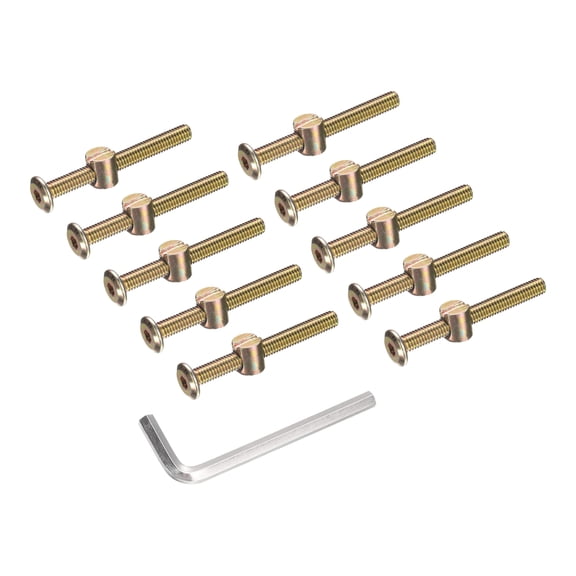 10 Pack M6x55mm Hex Socket Head Screws Bolt with Barrel Nuts & M4 Wrench