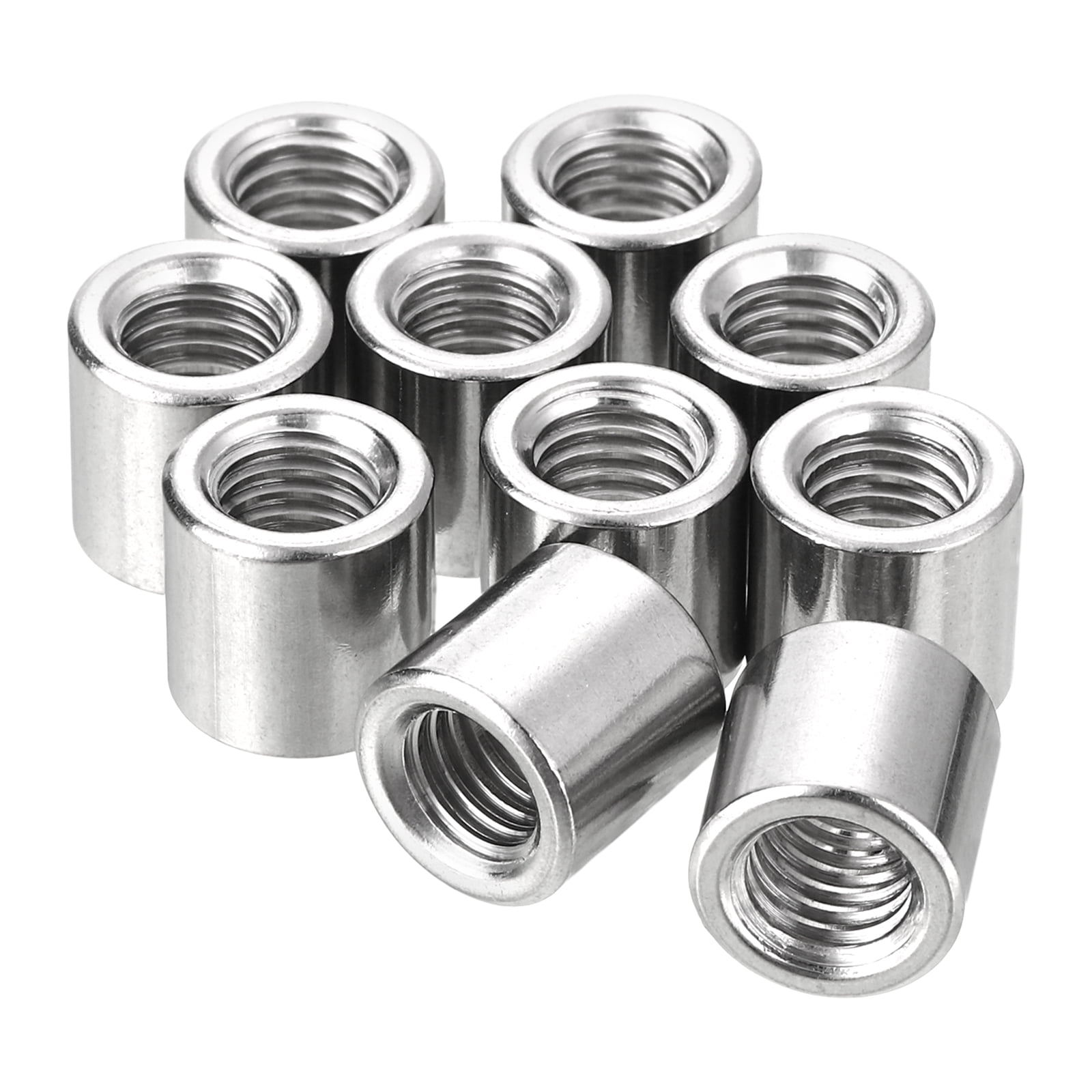 10 Pack M8x12x12mm Round Weld Nut for Lamp Bracket Glass Table, Silver ...