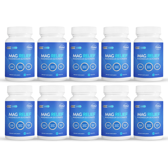 10 Pack Mag Relief, supports muscle function & relaxing-60 Tablets x10