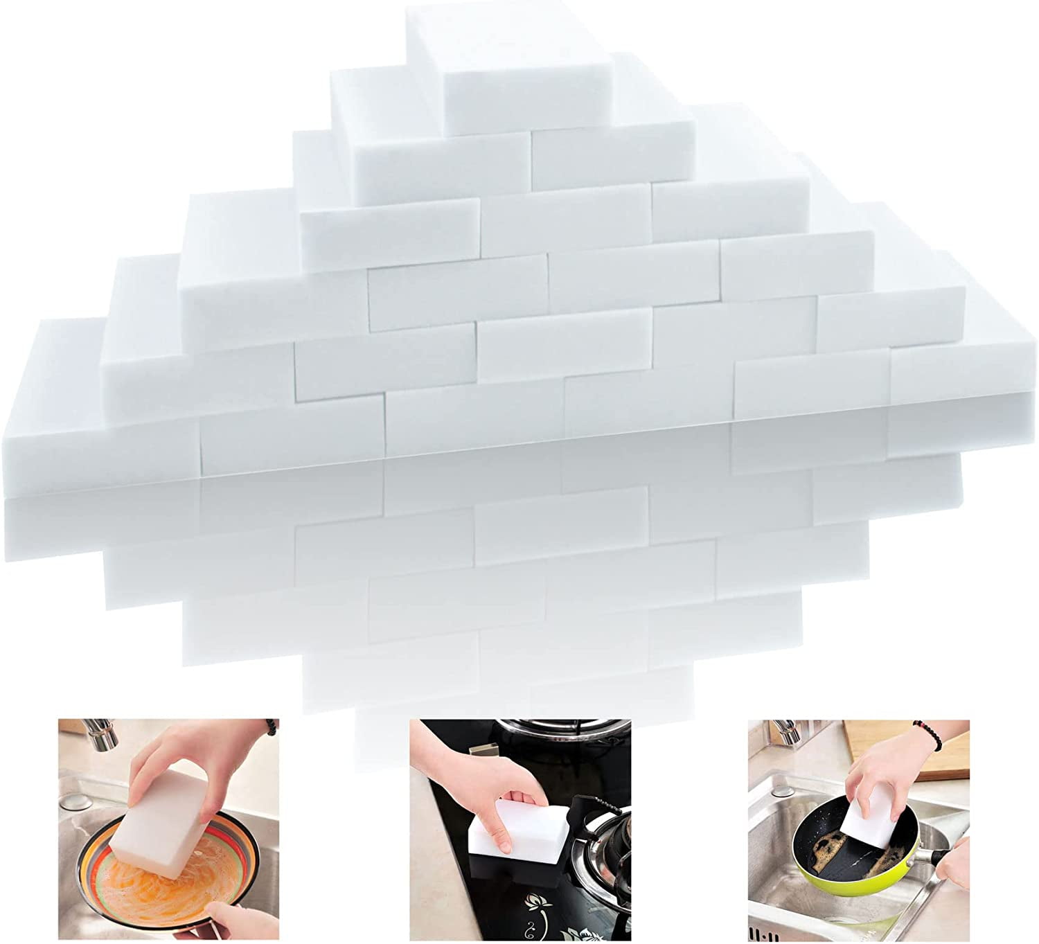 10 Pack Magic Sponge Eraser Extra Thick and Long Lasting Melamine Cleaning Sponges in Bulk