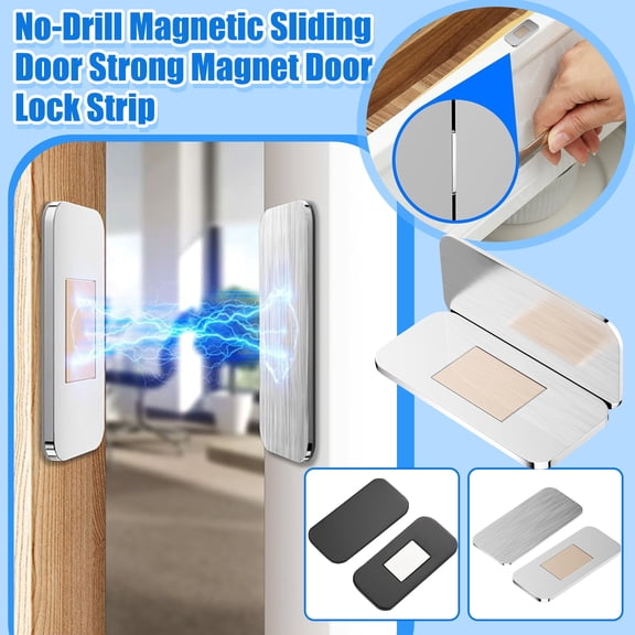 10 Pack Magnetic Cabinet Door Catch, Ultra Thin Cabinet Door Magnets, Adhesive Drawer Magnets to Stay Closed, Stainless Steel Cabinet Latch, No Drill For Easy to Install Black
