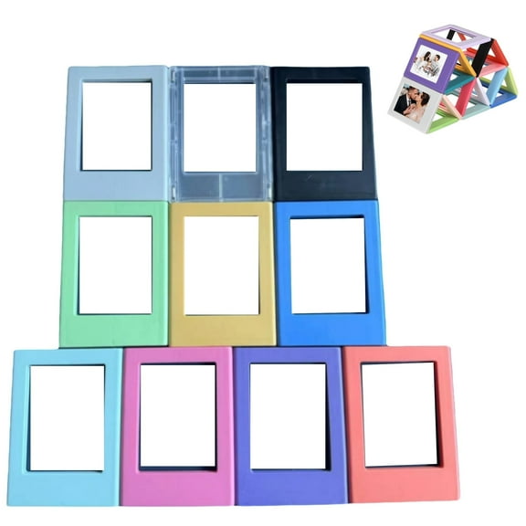 10 Pack Magnetic Picture Frames for Refrigerator, 2x3 inch Small Picture Frames for Mini Film, Multiple Colorful Small Collage Photo Display Set for Fridge, Random Colors