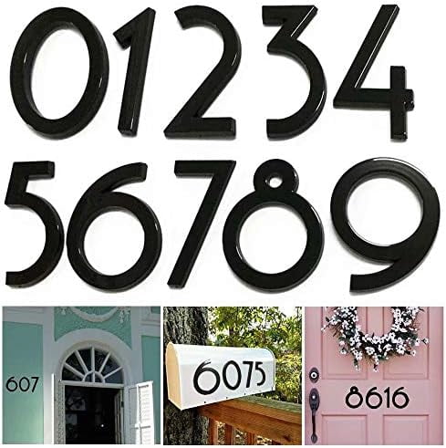 10 Pack Mailbox Numbers 0-9, 2.76 Inch High, Door Address Numbers Stickers for Apartment, House, Room, Office, Cars, Trucks, Black Plating Process Number Sign