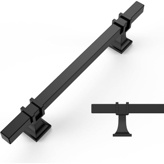 10 Pack Matte Black Cabinet Pulls 5 Inch(128mm) Hole Center Drawer Pull ...
