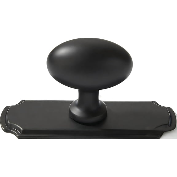 10 Pack Matte Black Cabinet knobs with blackplate Solid Heavy Duty Bifold Closet Door Knobs with Backplate Hardware for Kitchen Bathroom and Dressing Table