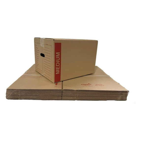 10 - Pack Medium Cardboard Moving Boxes 18x14x12 32 ECT With Handles