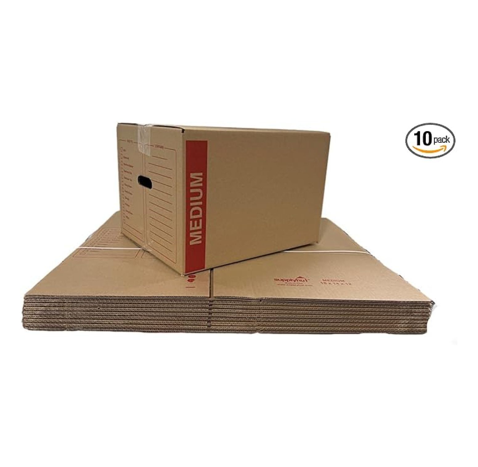 10 - Pack Medium Cardboard Moving Boxes 18x14x12 32 ECT With Handles