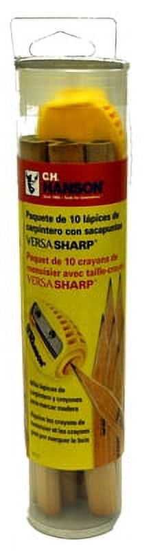 10 Pack Medium Carpenter Pencils & VersaSharp Sharpener Sharpener Shar, Each
