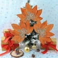 thumbnail image 1 of 10-Pack Mesh Christmas Flowers for Decor, Floral Spray Picks for Tree Vase and Wreath Arrangements, Artificial Glitter Stems for Home Party Event Styling(Orange), 1 of 6