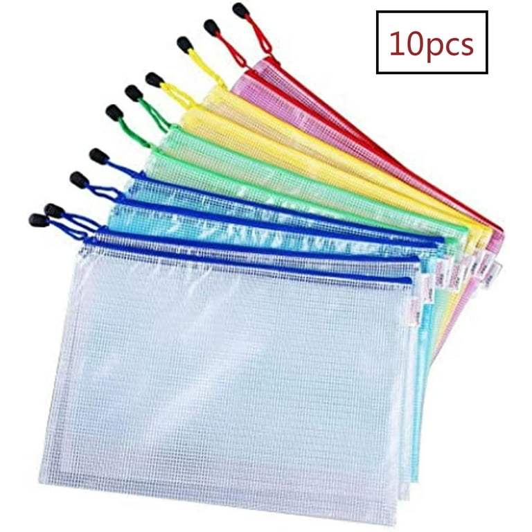 10pack Mesh Zipper Pouch A4 Document Bags For Organizing Classroom  Organization Plastic Puzzle Bags Home School Office Supplies - File Folders  - AliExpress