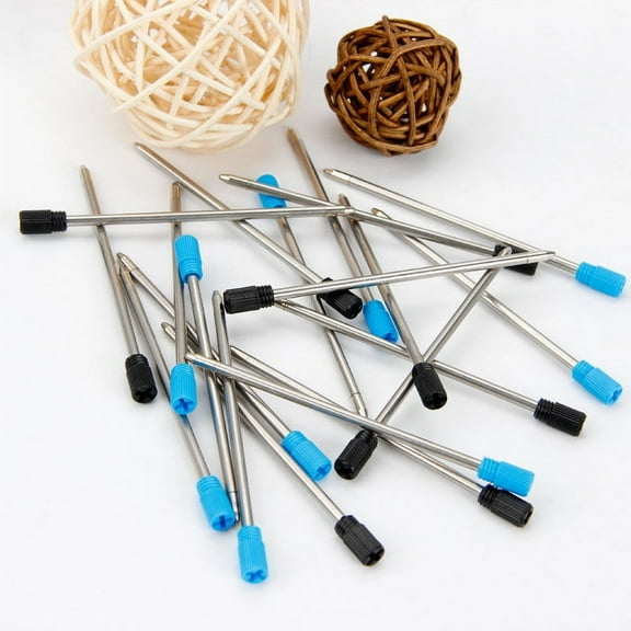 ​​10-Pack Metal Ballpoint Pen Refills Smooth Writing Replacement Ink Cartridges, Office Supply Accessories, Universal Refill Inserts​​