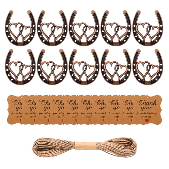 10 Pack Metal Horseshoe Western Party Supplies Horseshoe Charm Wedding Decorations for Wedding and Birthday Decors