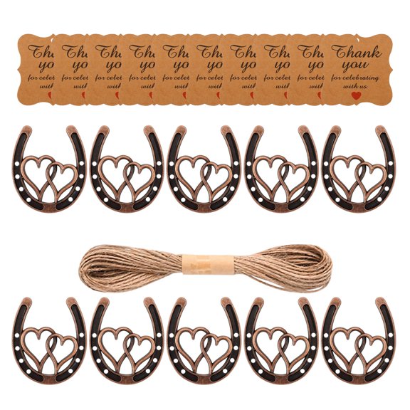 10 Pack Metal Horseshoe Western Party Supplies Horseshoe Charm Wedding Decorations for Wedding and Birthday Decors