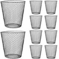 thumbnail image 1 of 10 Pack Metal Mesh Trash Can, Sturdy Wire Waste Basket, Ventilated Garbage Bin for Office, Classroom, Home, Round Steel Wastebasket, Modern Black Finish, Durable Office Supplies, 1 of 7