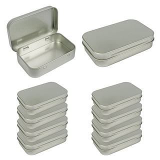 20pcs Metal Rectangular Empty Mini Tin Box Slide Cover Storage Box for  Candy Portable Containers Small Organizer Storage Box
