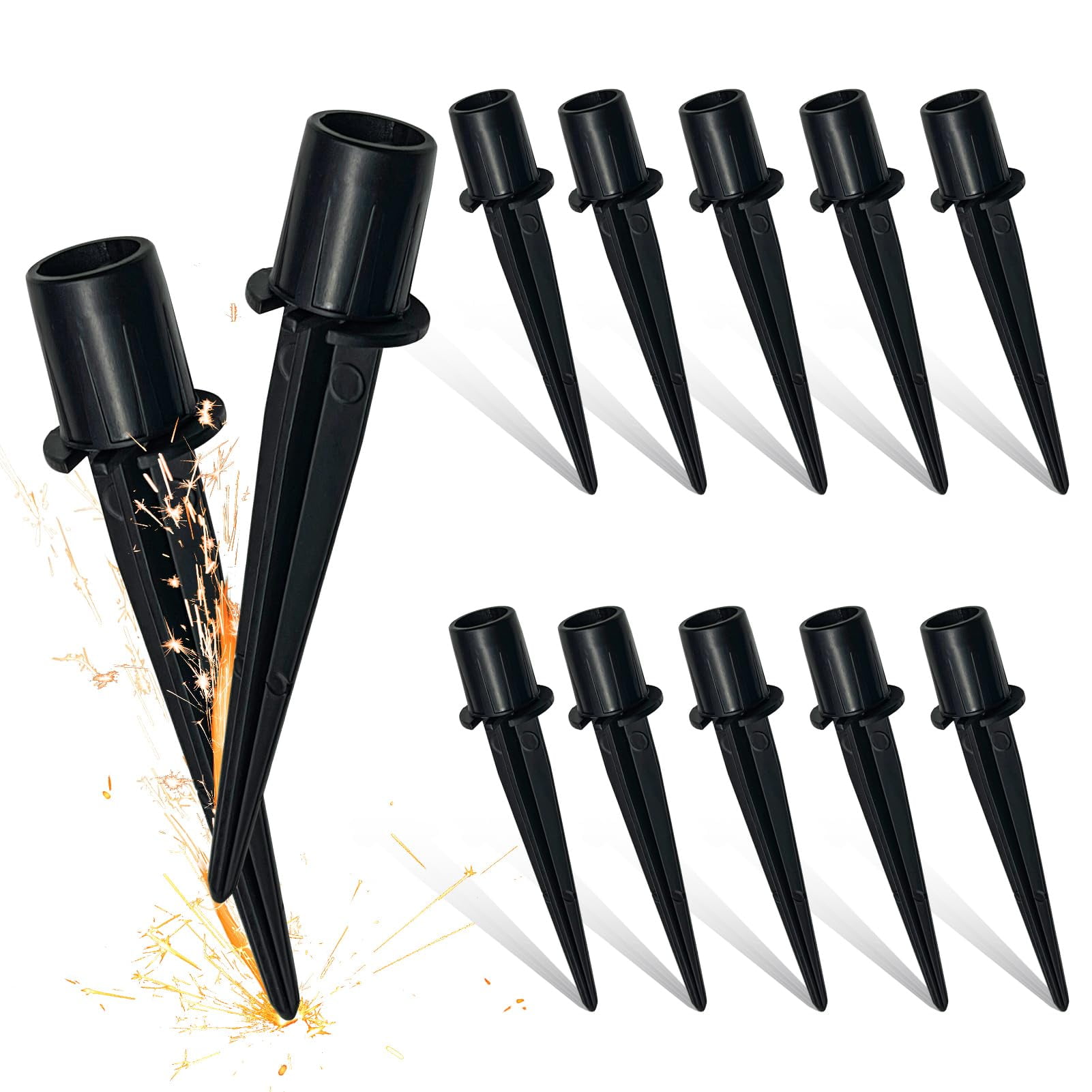 10 Pack Metal Replacement Stakes for Solar Lights Outdoor, 0.78" x 5.35