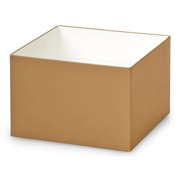 10 Pack, Metallic Gold Box Bases, 6x6x4" for Food Packaging, Lids Sold Separately