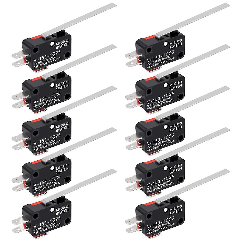10 Pack Micro Limit Switch - Hinge Lever SPDT 1NO 1NC Momentary Micro ...
