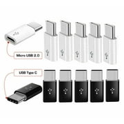 10 Pack Micro USB to Type C Adapter Converter Micro-B to USB-C Connector For Samsung LG Google (Black)
