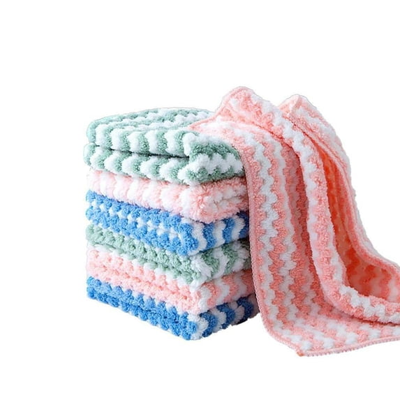 10 Pack Microfiber Cleaning Cloth, Dish Cloths for Washing, Kitchen Towels for Dish Drying Washing, Absorbent Streak Free Lint Free Rags for Cleaning, Reusable and Washable Towels - 9.8" x 9.8"