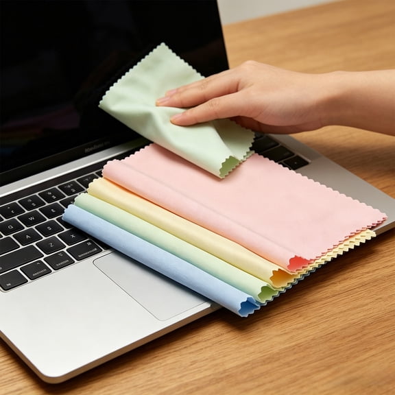 10 Pack Microfiber Cleaning Cloths for Eyeglasses, Sunglasses and Phone Screens, Lint-Free Lens Cleaning Cloth for Camera, Laptops and Jewelry, Scratch-Free