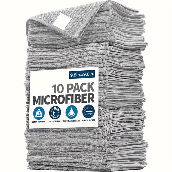 Microfiber Cleaning Cloths Set, Reusable Absorbent Dish Towels for Kitchen, Car Polishing, Dusting & Household Cleaning Supplies