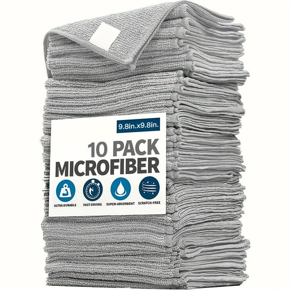 Microfiber Cleaning Cloths Set, Reusable Absorbent Dish Towels for Kitchen, Car Polishing, Dusting & Household Cleaning Supplies