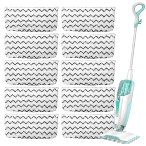 10 Pack Microfiber Steam Mop Replacement pads for Shark Steam Mop S1000,S2001,S1000A,S1000C,S1000WM,and S1001C,Washable & Reusable Steam Mop Pads Safe for all Floor have Super-Absorbent