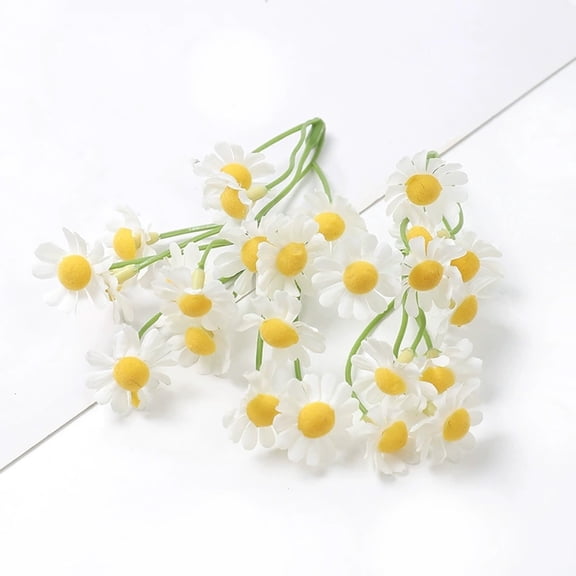 10-Pack Mini Artificial Daisies, Small Marguerite Fake Spring Flowers with Stems, Light Blue, Pink, White, Yellow Plastic Home Decoration