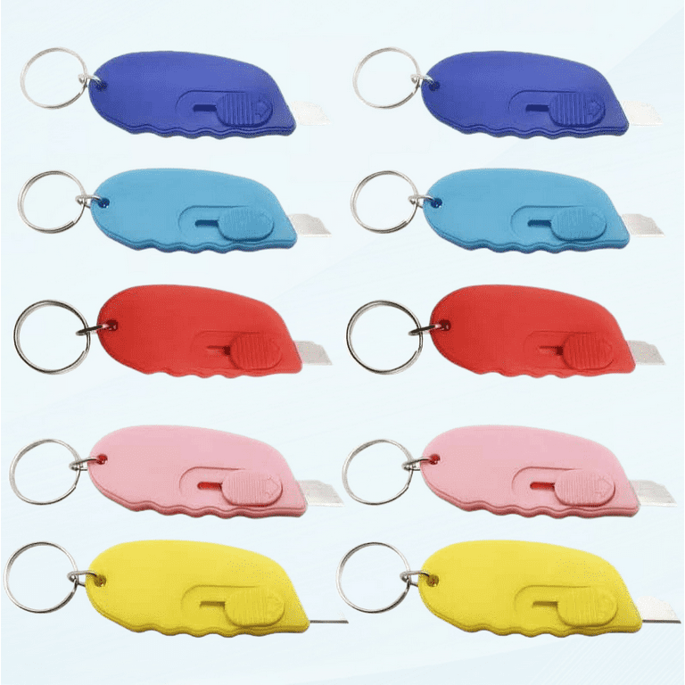 10 Pack Mini Box Cutter Portable Auto Retractable Blade Pocket