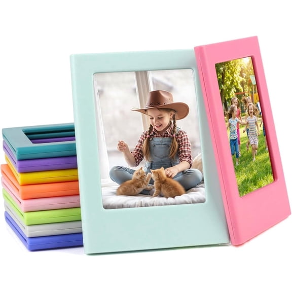 10 Pack Mini Magnetic Picture Frame, Magnetic Small 2x3 Picture Frames,Refrigerator Magnet Photo Frame Small Picture Holder for Fridge Table Locker Whiteboard