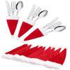 10 Pack Mini Santa Hat Knife Fork Cover Cloth Cutlery Pouch for Christmas Dinner Table Wine Bottle Lollipop Atmosphere Decor 5 Inch