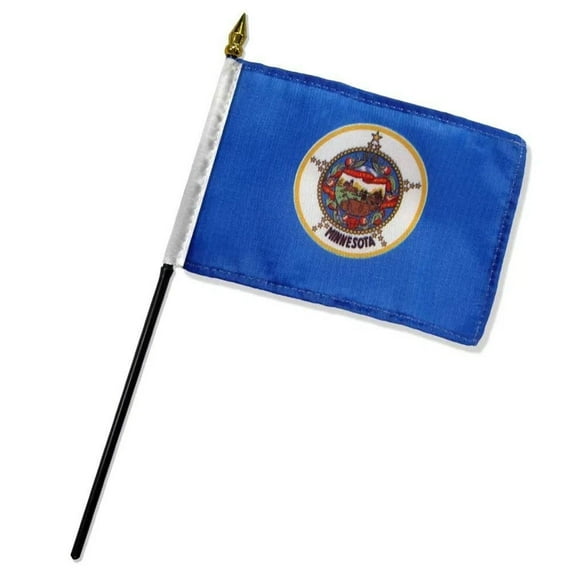10 Pack Minnesota State Flag 4"x6" Desk Table Stick (sewn edges)