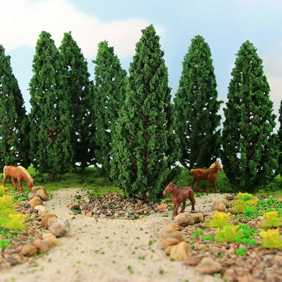 10 Pack Model Pine Trees 15cm Green Plastic Scenery for G Scale Railway Layout Landscape Accessories Fangkenuo