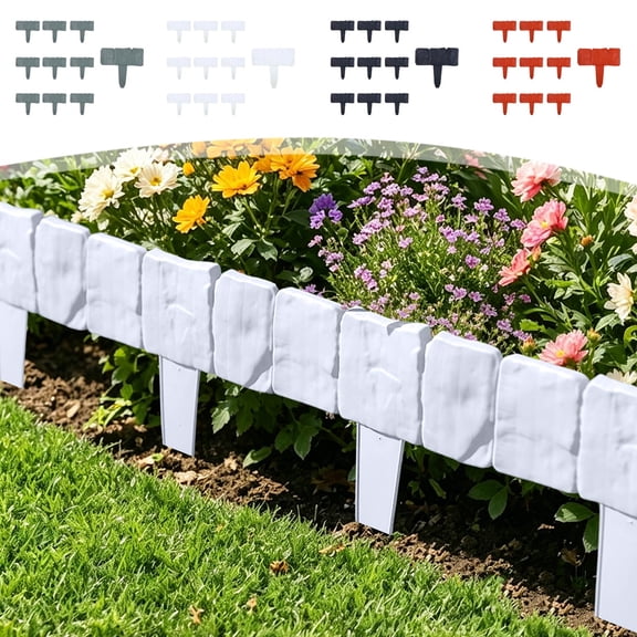 10 Pack Modular Plastic Garden Fencing, Sturdy Outdoor Horticultural Railings, Environmental Yard Border Barrier, Easy Assembly Landscape Partition for Lawn and Courtyard Decor