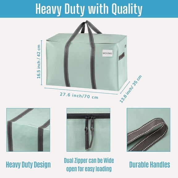 10 Pack Moving Bags and Large Christmas Storage Bins with Lids