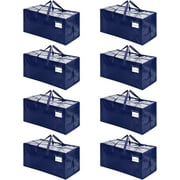 10 Pack Moving Bags w/Backpack Straps, Heavy Duty, Moving Boxes Alternative, Packing Supplies, Large Storage Totes for Dorm Room Essentials with Zipper for Clothes (Clear, 10 Pack)