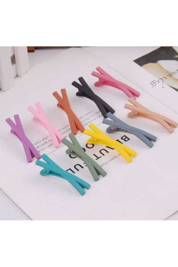 10-Pack Multi-Color Hair Clips for Women & Girls  No Bend, No Crease Barrette Pins for Stylish Hair Styling & Curl Setting TIKA