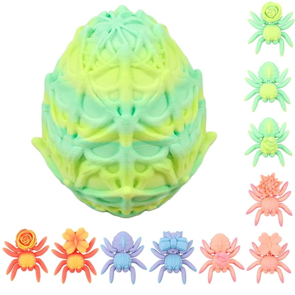 10 Pack Mystery Mini Animal Packs - 3D Printed Articulating Figurines - Unique and Fun Designs Includes Mystery Egg - Stress Relief