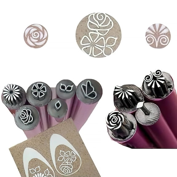 10 Pack Nail Art Stamping Pens, Professional Manicure Design Tools with Floral Pattern Tips, Double Ended Dotting Tools for Nail Polish Art, Metal Alloy Nail Decoration Kit
