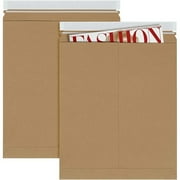 10 Pack Natural Brown Paperboard Rigid Mailers 12.75 x 15 Self-Seal Stay Flat Envelopes /w Pull-Tab Tear Strip