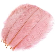 10 Pack Natural Ostrich Feathers, 10-12 in 25-30cm Crafts DIY Plume Feather for Centerpieces Home Wedding Party Table Decoration - Pink