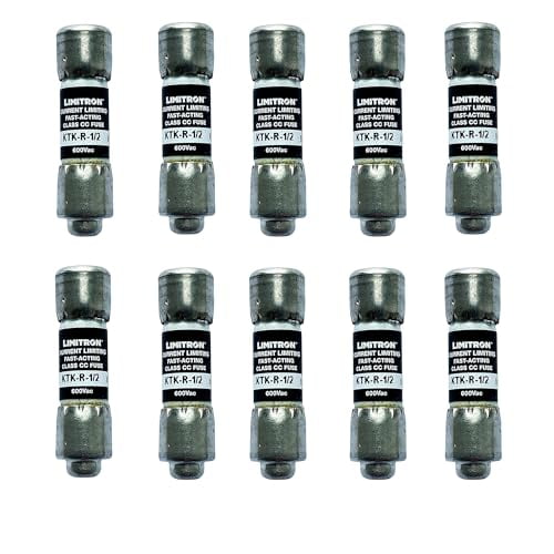 10-Pack New KTK-R-1/2 KTK-R-1/2A KTK-R 0.5A 600Vac Fast Acting Fuse,KTK ...