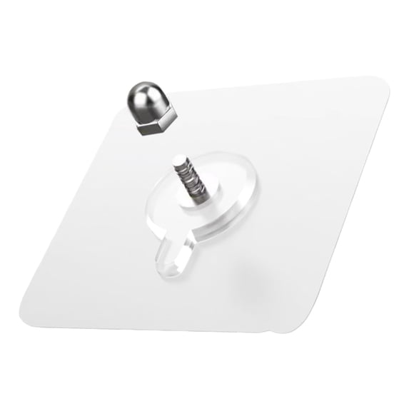 10 Pack No Drill Picture Hanging Hooks, Transparent PVC Adhesive Wall Mounts with Screws, 8mm