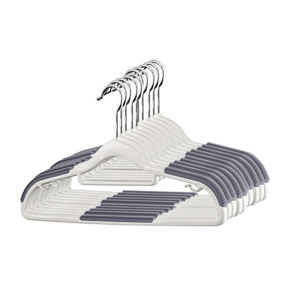 10-Pack Non-Slip 360° Swivel Hook Clothes Hangers | Space-Saving Plastic Durable Hangers with Windproof Hooks (Gray/Blue 1.54lb)​