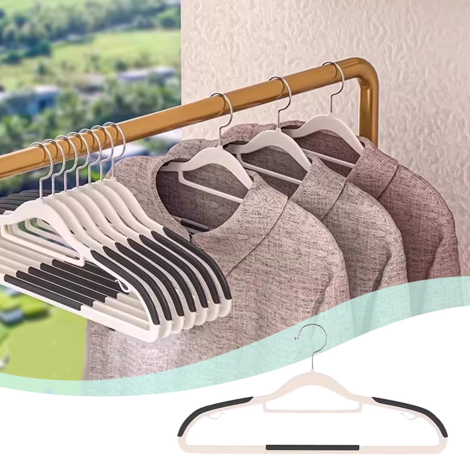 10 Pack NonSlip No Shoulder Bumps Clothes Hangers ,Sweater Hangers