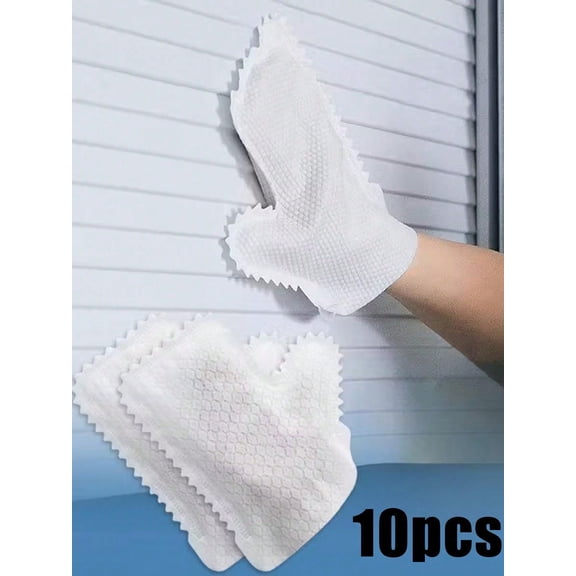10-Pack Non-Woven Fiber Cleaning Gloves - Reusable Electrostatic Dusting & Multi-Surface Cleaning Mitts for Home, Kitchen, Car & Glass, Wet & Dry Dual-Use Magic Cleaning Tool