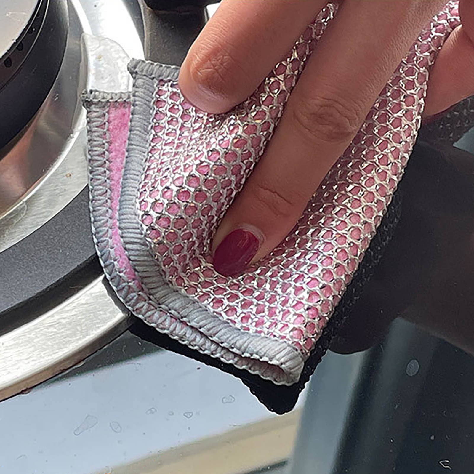 10-Pack Non-scratch Wire Dishwashing Rag, Soft Wire Dishcloth Safe for ...