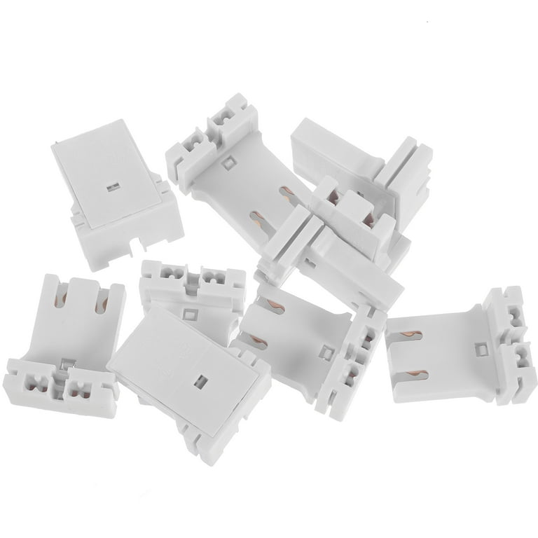 ONAPARTER 10 Pack Non shunted Turn Type T12 Lamp Holder U Shaped Fluorescent Lamp Socket Holder for Fluorescent Tube Light White